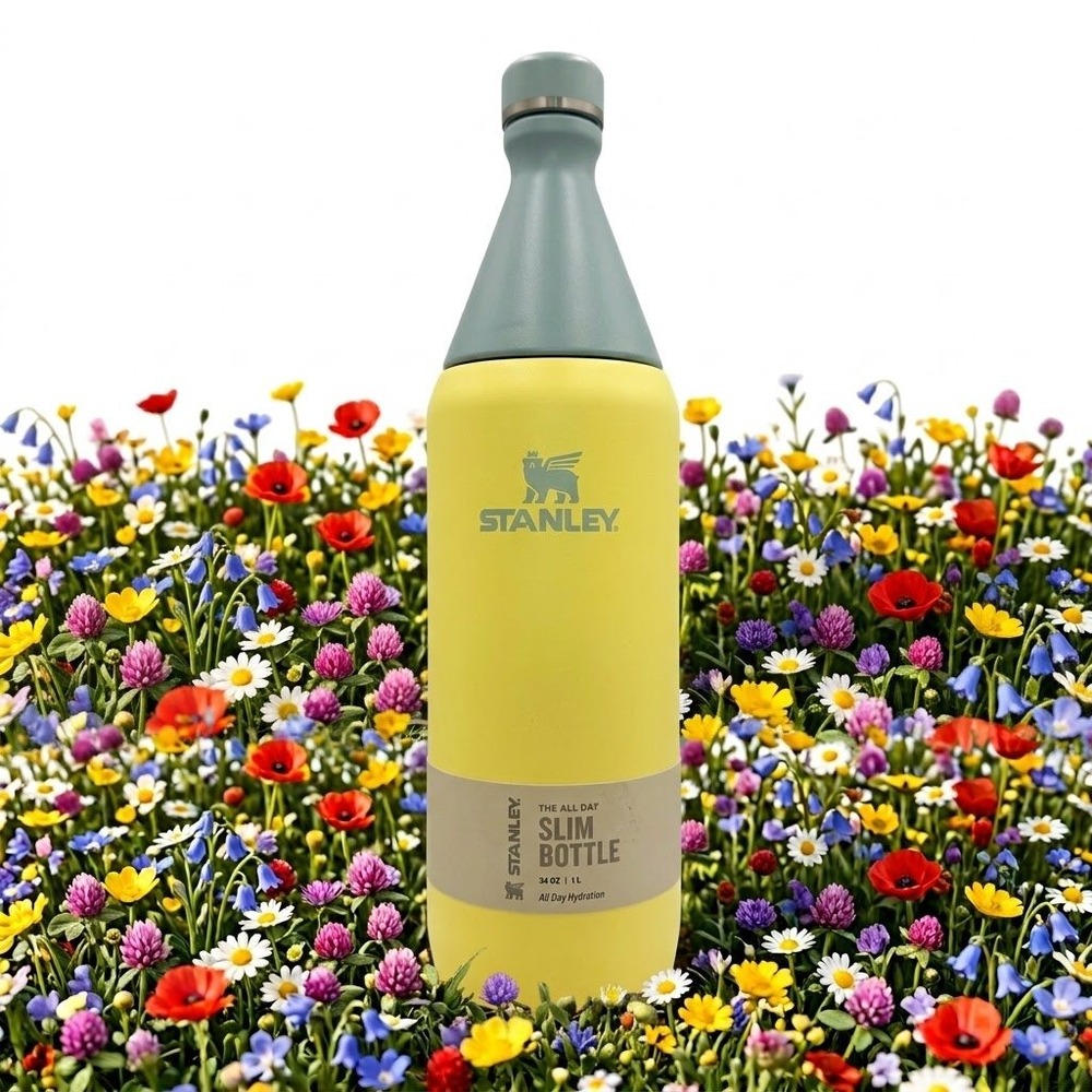 Stanley All Day Slim Bottle 34oz Pomelo Yellow Stainless Steel Water Bottle NEW